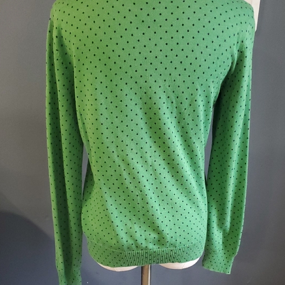 L.L. Bean Green Cardigan Buttondown Sweater Sz M - Picture 8 of 13